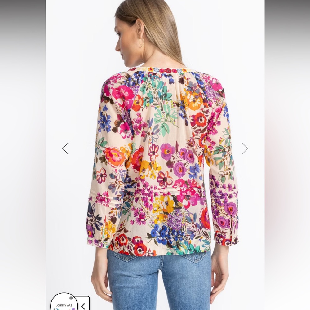 NWT JOHNNY WAS RAGLAN PINTUCK BLOUSE - Picture 4 of 5